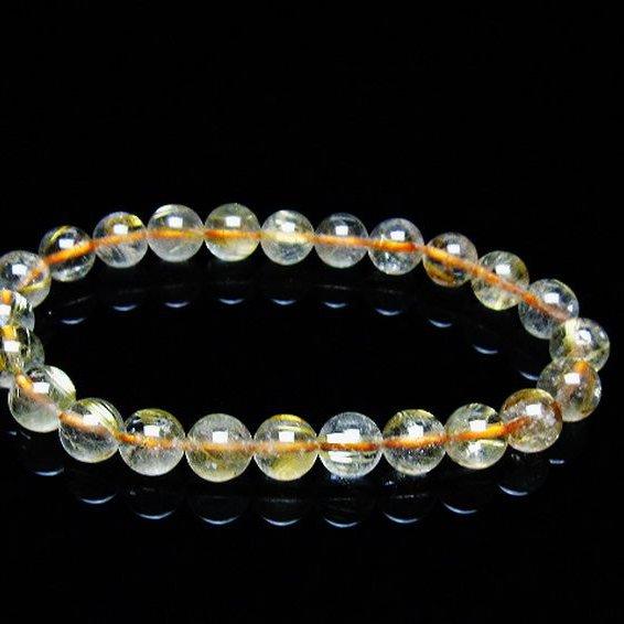ゴールドタイチンルチル ブレスレット  8mm  t171-7586