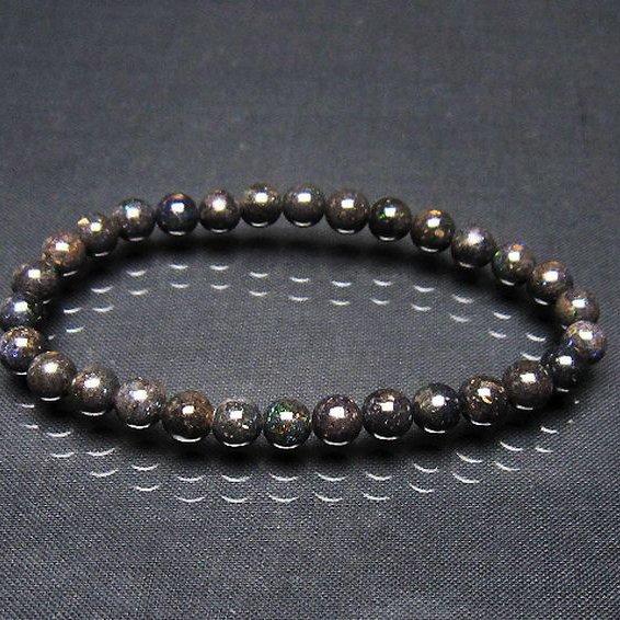 ブラックオパール ブレスレット  6mm  t249-4862