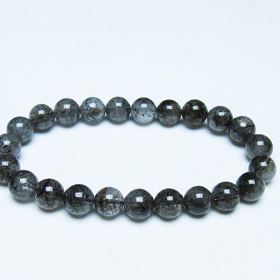 ブラックルチルクォーツ ブレスレット  8mm  t257-7984