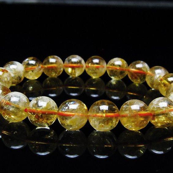 虹入り シトリン ブレスレット  10mm  t366-13522