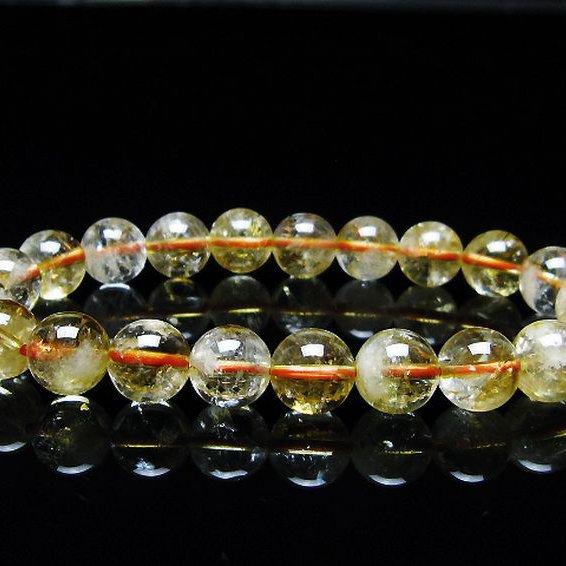 虹入り シトリン ブレスレット  9mm  t366-13662