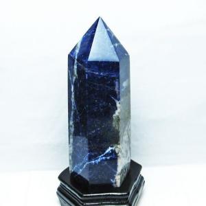 スモーキークォーツ 六角柱 煙水晶 虹入り 3.7Kg 台座付属 送料無料