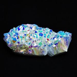 パワーストーン 天然石 レインボーオーラ水晶クラスター t693-4632