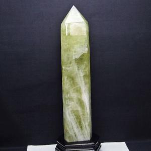 スモーキークォーツ 六角柱 煙水晶 虹入り 3.7Kg 台座付属 送料無料