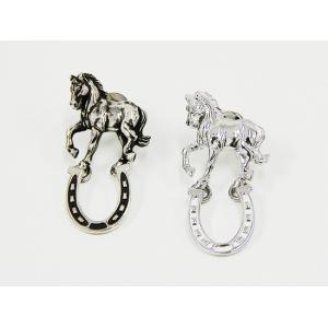 ブローチ ピンブローチ メンズ タックピン 馬蹄 馬 アクセサリー