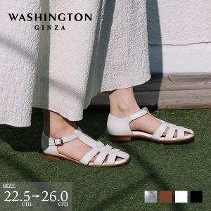 レディース サンダル フラット グルカ グラディエーター 楽ちん 歩きやすい ストラップ 人工皮革 日本製 銀座ワシントン