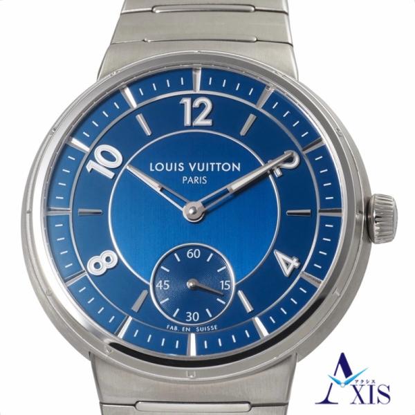 ルイ・ヴィトン タンブール オートマティック W1ST20 ステンレス 自動巻き ブルー文字盤
