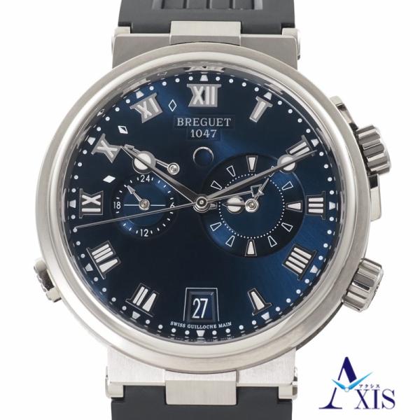 ブレゲ マリーン アラーム ミュージカル 5547TI/Y1/5ZU チタン 自動巻き ブルー文字盤