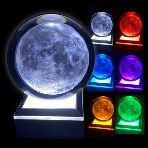 水晶 インテリア雑貨 オブジェ クリスタルボール ナイトライト 3D