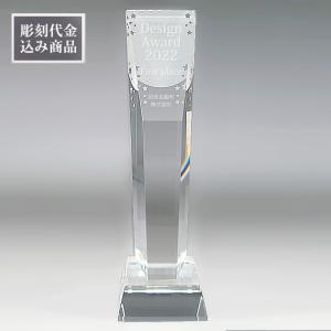 クリスタルガラストロフィー 高さ250ｍｍ大型 背面星柄 サンドブラスト彫刻代込み 限定20本特別価格　NK46131｜ginzagift