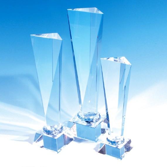 クリスタルトロフィー 斜めカット NKTR-0004-1（大） レーザー彫刻 サンドブラスト用 ガラ...