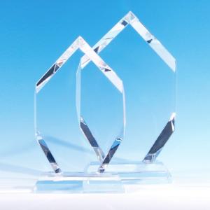 クリスタル 表彰楯 ヘキサゴン NKTR-0009-2（中） レーザー彫刻 サンドブラスト用 ガラス素材｜ginzagift