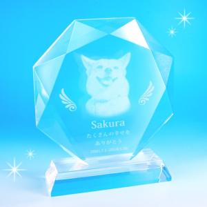 ペット 位牌 天使の羽メモリアル クリスタルガラス