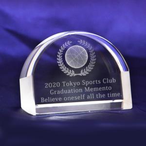 3Dクラウン クリスタル ブロック 60x100mm ペーパーウェイト