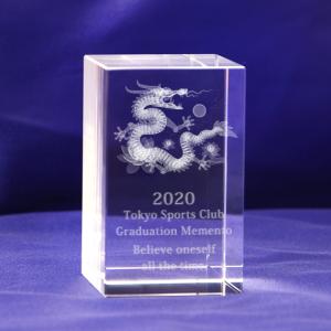 ペーパーウェイト クリスタル ブロック 40x60mm オブジェ 創立 周年