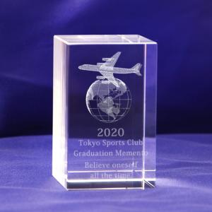 まねきねこ 記念品 メッセージ刻印 名入れ 3D クリスタルペーパー