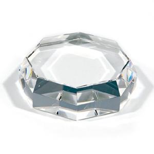 ペーパーウェイト クリスタルガラス 八角形 プレート