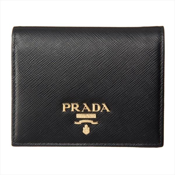 プラダ PRADA 折財布 1MV204 NERO SAFFIANO METAL ORO