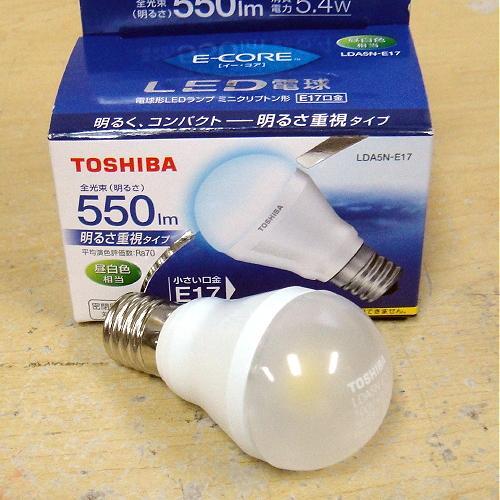 業界最高の100lm/wを超える効率と明るさを実現新製品　東芝　LED電球「ミニクリプトン形5.4W...