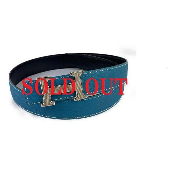 エルメス　HERMES Hベルト　レディース　ブルージンライン