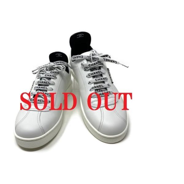【未使用品】シャネル　CHANEL レディース　カーフスキンスニーカー　ローカット レースアップシュ...