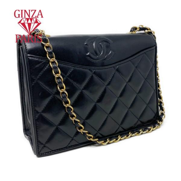 シャネル 　CHANEL　マトラッセ   フルフラップチェーンショルダー  ラムスキン　ブラック  ...