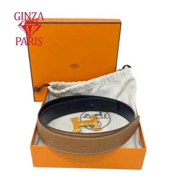 新品同様　エルメス　HERMES  Ｈストリエベルト　90　メタルゴールドバックル