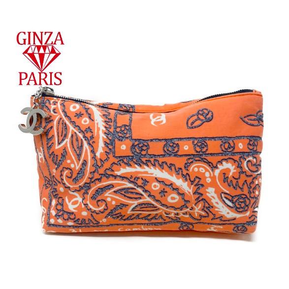 美品　シャネル  CHANEL ココマーク バンダナ柄ペイズリー コスメポーチ マルチポーチ