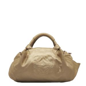 ロエベ アナグラム ナッパ アイレ ハンドバッグ シャンパンゴールド レザー レディース LOEWE 【中古】｜ginzaparis2