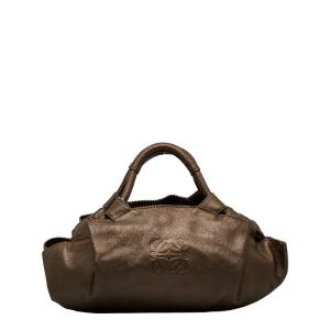 ロエベ アナグラム ハンドバッグ ブラウン レザー レディース LOEWE 【中古】｜ginzaparis2