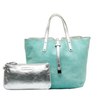 ティファニー リバーシブル ハンドバッグ シルバー エメラルドグリーン レザー スウェード レディース TIFFANY&Co. 【中古】｜ginzaparis2