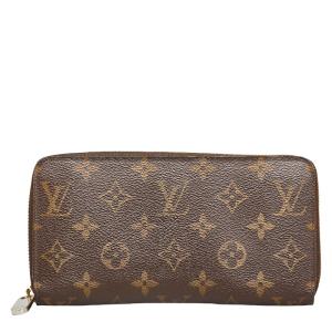 ルイ ヴィトン モノグラム ジッピーウォレット ラウンドファスナー 長財布 M42616 ブラウン PVC レディース LOUIS VUITTON 【中古】