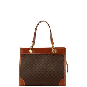 CELINE 美品 セリーヌ ヴィンテージ マカダム ブラウン ゴールド金具  