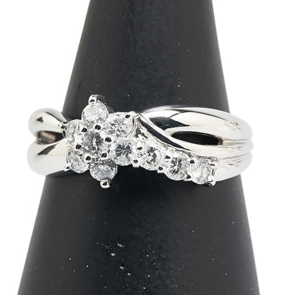 Pt900 プラチナ ダイヤ0.50ct リング 指輪 レディース 12.5号 中古