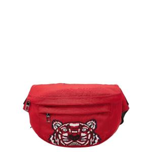 ケンゾー タイガー ロゴ 刺繍 ボディバッグ レッド ナイロン レディース KENZO 【中古】
