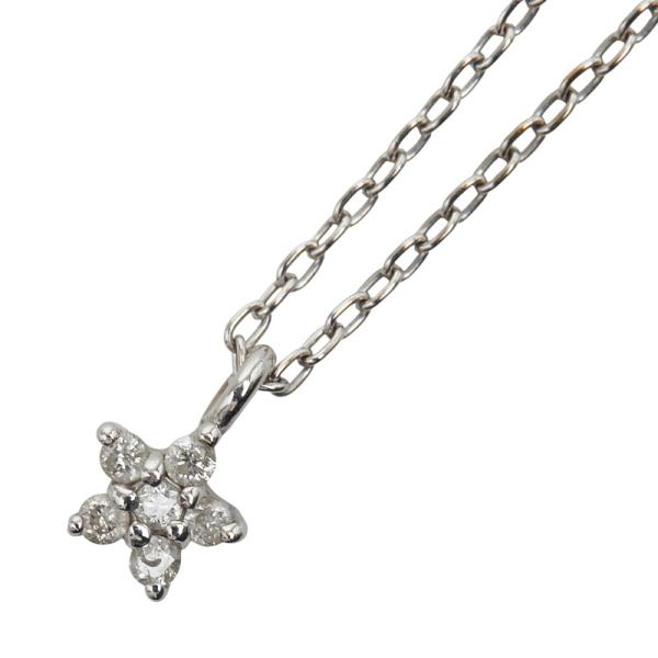 サマンサティアラ K18WG ホワイトゴールド ダイヤ0.06ct フラワー 花 モチーフ ペンダン...