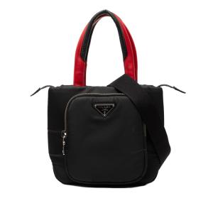 PRADA（プラダ） 2WAY ハンドバッグ ナイロン レザー ブラック レッド
