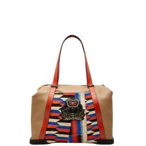 クリスチャンルブタン バッグデイモン ボストンバッグ トートバッグ ベージュ オレンジ マルチカラー Christian Louboutin 【中古】
