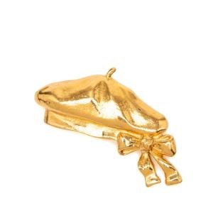 CHANEL（シャネル） ロゴ プレート ブローチ ゴールド メッキ