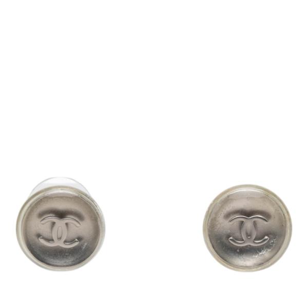 シャネル ココマーク スタッドピアス シルバー クリア メタル レディース CHANEL 【中古】