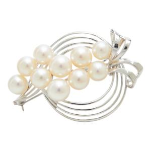 MIKIMOTO ミキモト ブローチ パール3珠ハートデザイン MIKIMOTO（ミキモト） MIKIMOTO 3P パール ブローチ K18YG 4.2g 真珠
