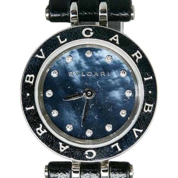 ブルガリ ビーゼロワン シェルダイヤ 腕時計 BZ23S クオーツ ネイビー文字盤 ステンレス レデ...