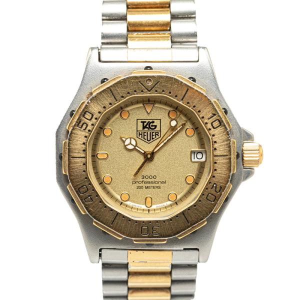 タグホイヤー プロフェッショナル3000 腕時計 935.413 クオーツ ゴールド文字盤 ステンレ...