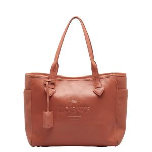 ロエベ ロゴ トートバッグ ピンク レザー レディース LOEWE 【中古】｜ginzaparis2