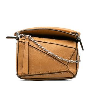 ロエベ アナグラム パズルバッグ ハンドバッグ ショルダーバッグ 2WAY ブラウン レザー レディース LOEWE 【中古】｜ginzaparis2