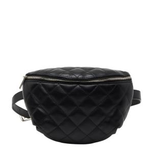 シャネル マトラッセ ユニフォーム ボディバッグ ウエストバッグ ブラック ラムスキン レディース CHANEL 【中古】