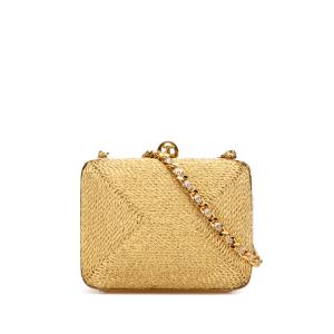 シャネル ココマーク チェーン ワンショルダーバッグ ゴールド グリッターキャンバス レザー レディース CHANEL 【中古】