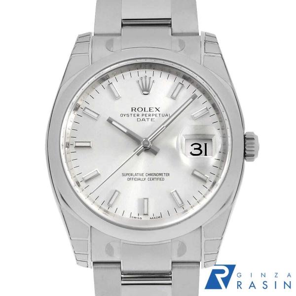 ロレックス オイスターパーペチュアル デイト 115200 シルバー バー G番 未使用 メンズ 腕...