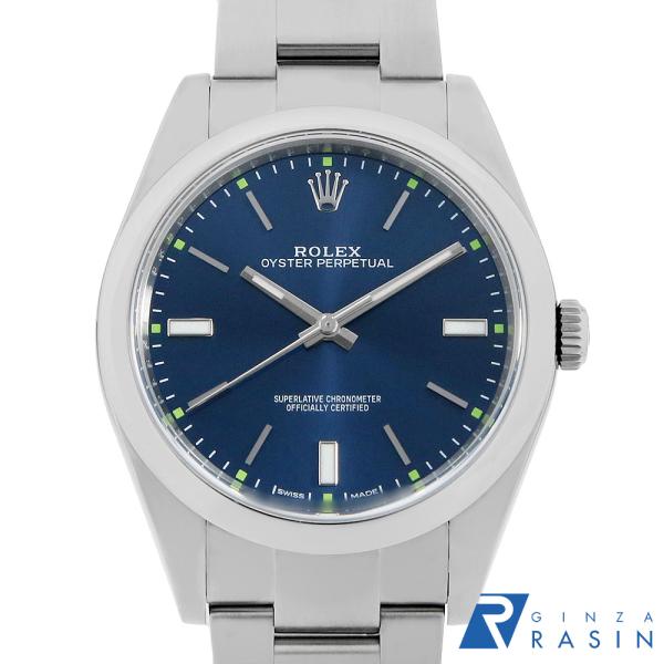 ロレックス オイスターパーペチュアル 39 114300 ブルー ランダム番 中古 メンズ 腕時計　