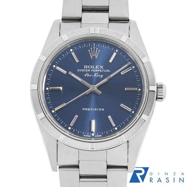 ロレックス エアキング 14010 ブルー バー U番 中古 メンズ 腕時計